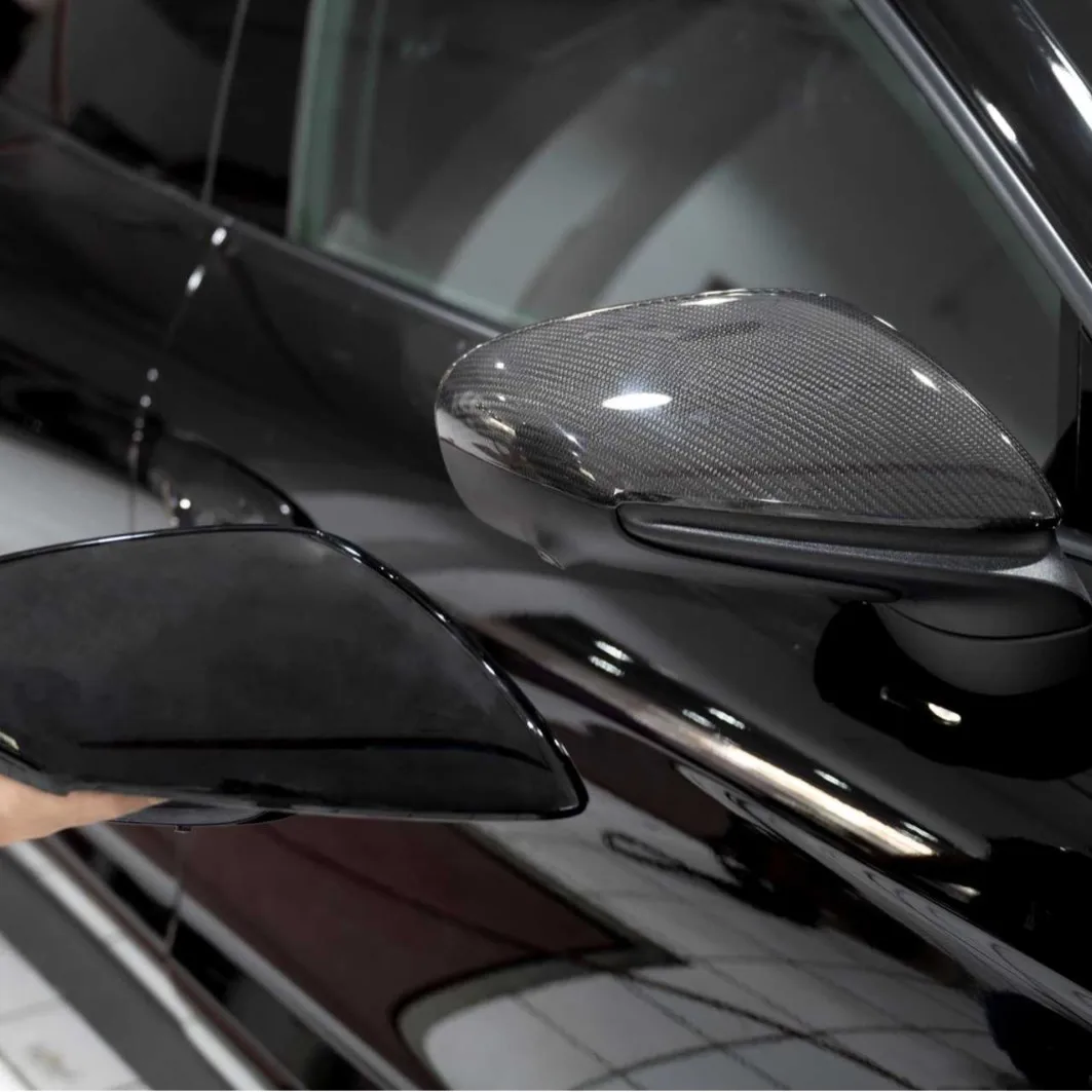 For 19-UP Porsche 911 992 Dry Carbon Replacement Carbon Fiber Mirror Housing, Right Rudder