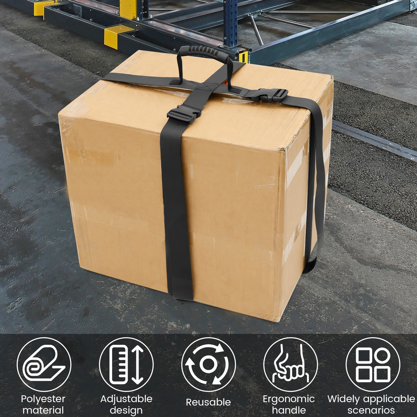 Heavy Box Carrying Straps Adjustable Furniture Moving Belt Luggage Packing Straps Reusable Handheld Cross Style Box Straps