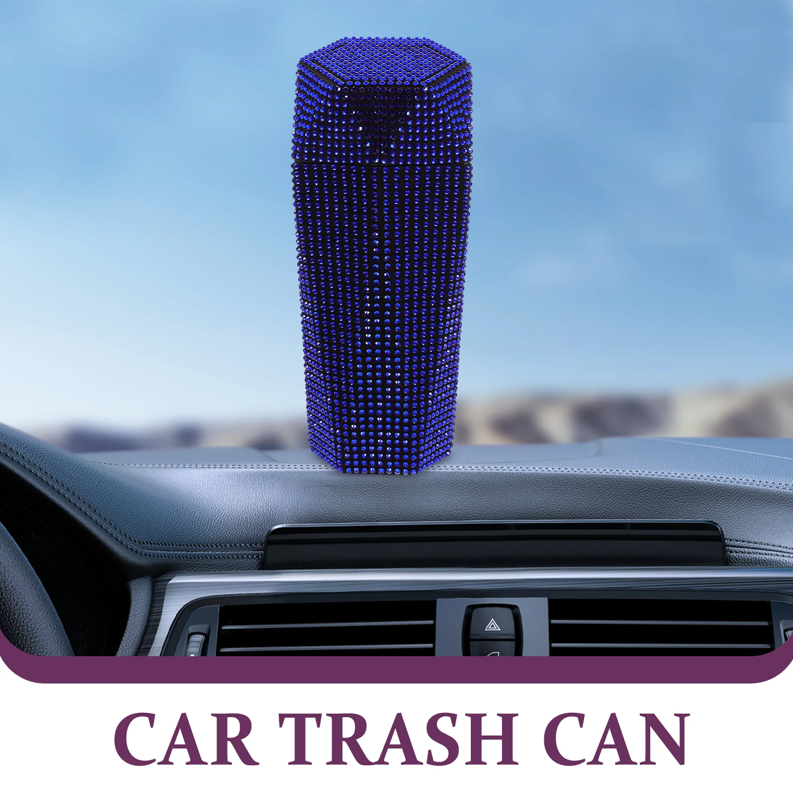 

Car Trash Can Accessory Cans Rubbish Bin Garbage Cup Holder Automotive Automobile