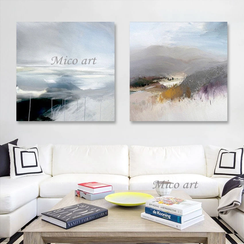 Fashion Wall Paintings Abstract Picture 2PCS 1 Set Canvas Art Frameless Handmade Home Decoration Pieces Modern Acrylic Artwork