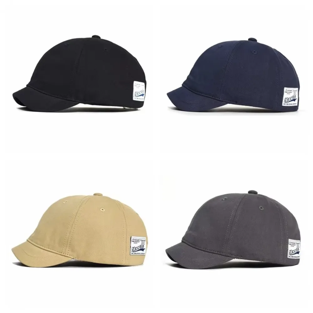 Trucker Style Short Brim Baseball Cap Cotton Nylon Dad Hat Adjustable Fastener Tape Low Profile Caps Men Women