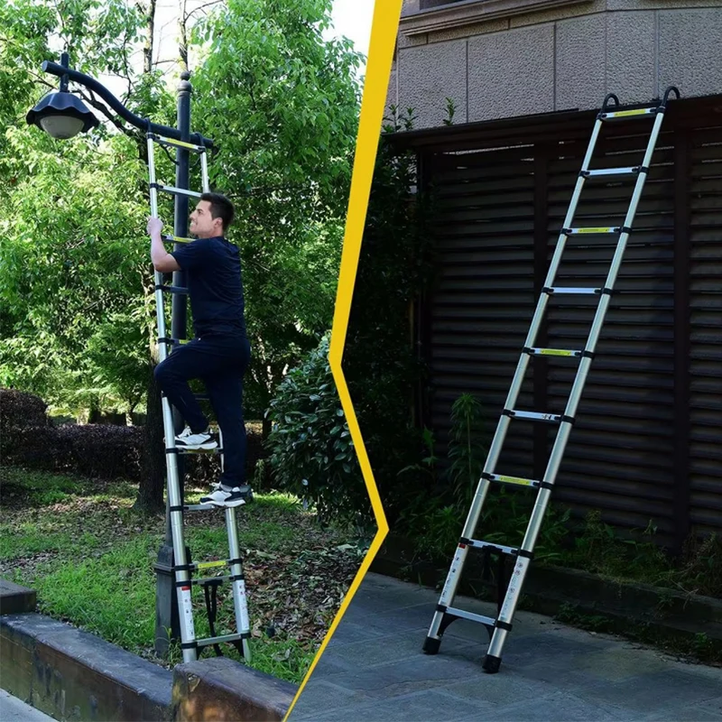 10,5ft (ongeveer 3,2 m) Intrekbare ladder Multifunctionele opvouwbare ladder Intrekbare ladder Geschikt voor dagelijks zolderhuis 330 pond