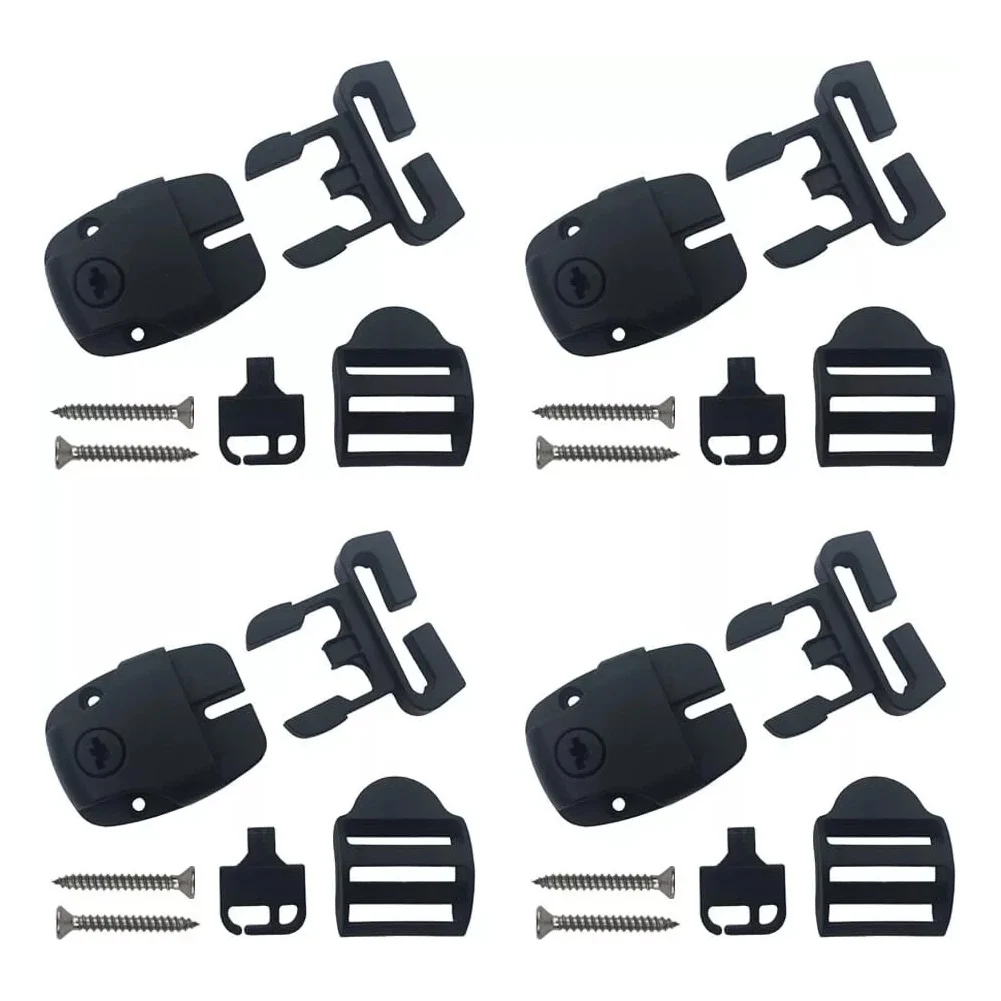 Black Broken Latch Kit No Cutting Required Prevents Wind Damage Stainless Steel Screws Convenient Repair Solution