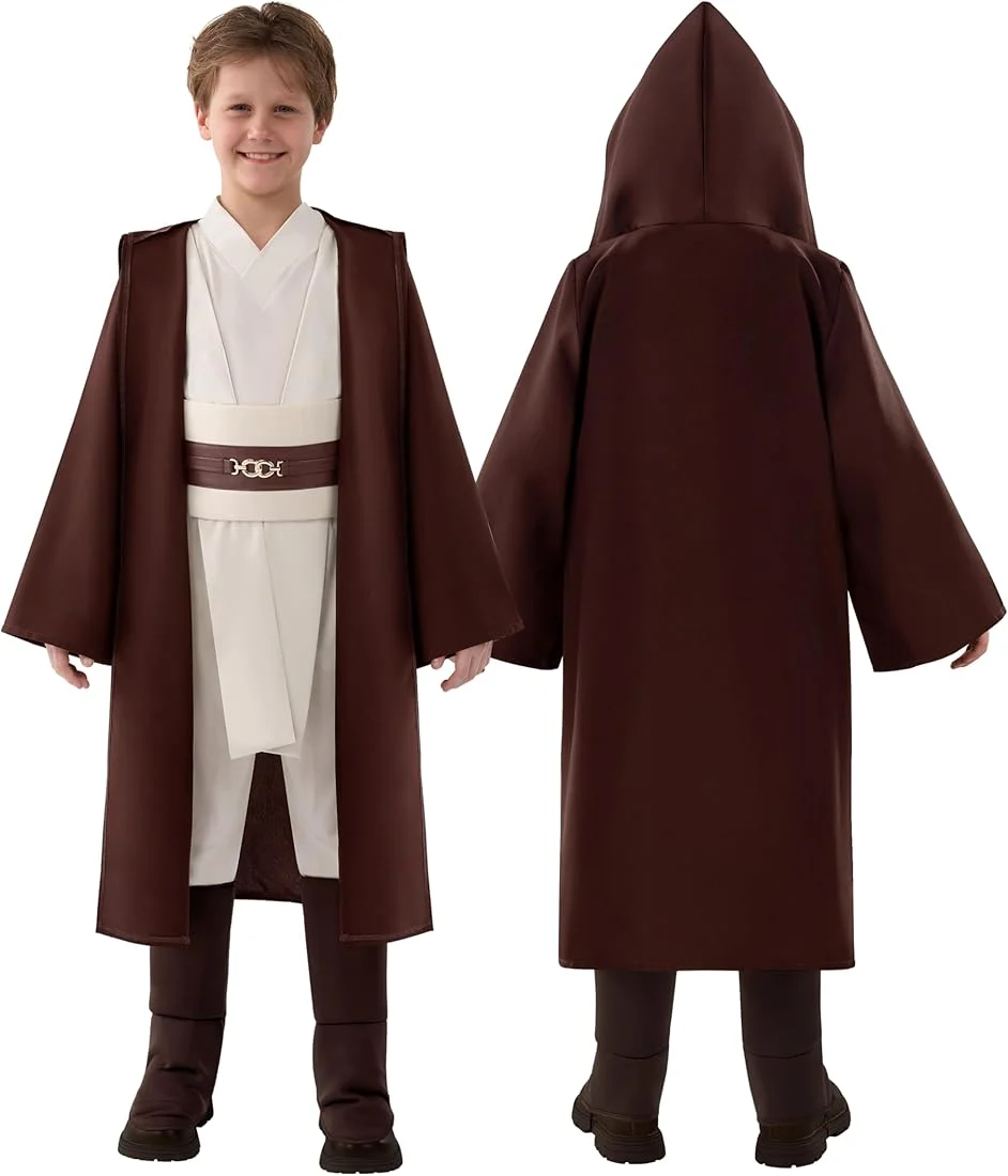 Disfraz de Guerrero Galáctico para Hombre, Disfraz de Halloween, Caballero Espacial, Túnica con Capucha, Uniforme de Personaje de Película, Conjunto Completo para Fiesta de Carnaval