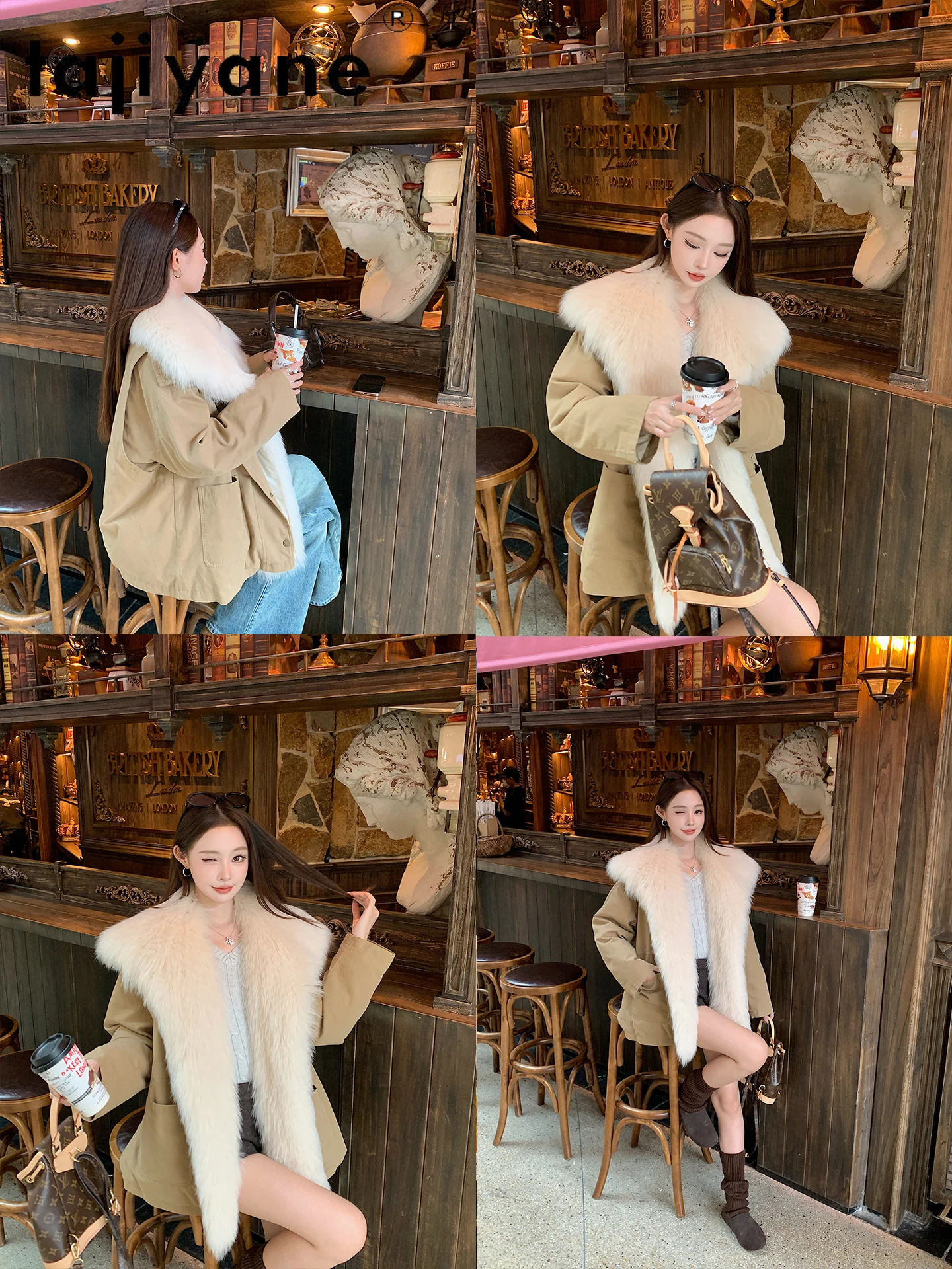TAJIYANE White Goose Down Coats Women Luxury Real Fox Fur Collar Parka Coat Stylish Winter Outerwears 2025 Woman Clothes 경량패딩