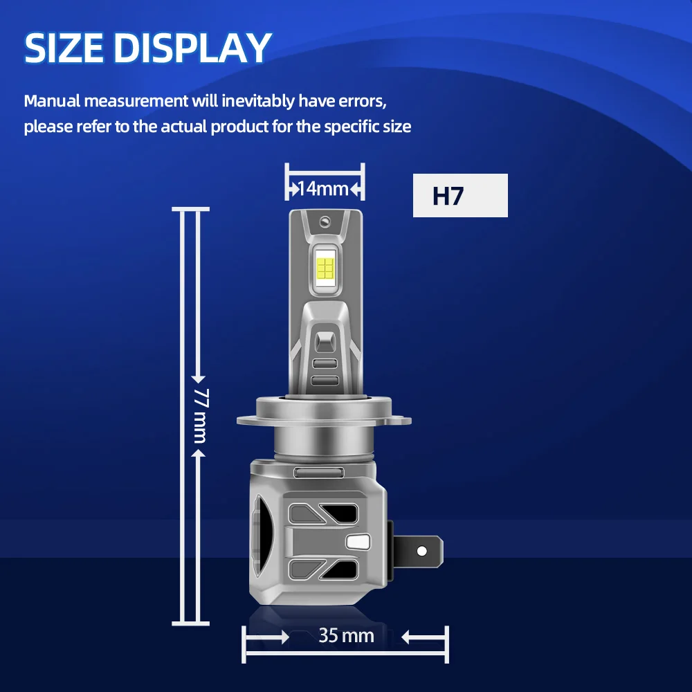 1/2x LED Motorcycle Headlamp CSP 3570 Bulb Plug-N-Play Headlight High Low H7 12V 20000LM 120W For Kawasaki Z900 Z800 Z250 Z1000