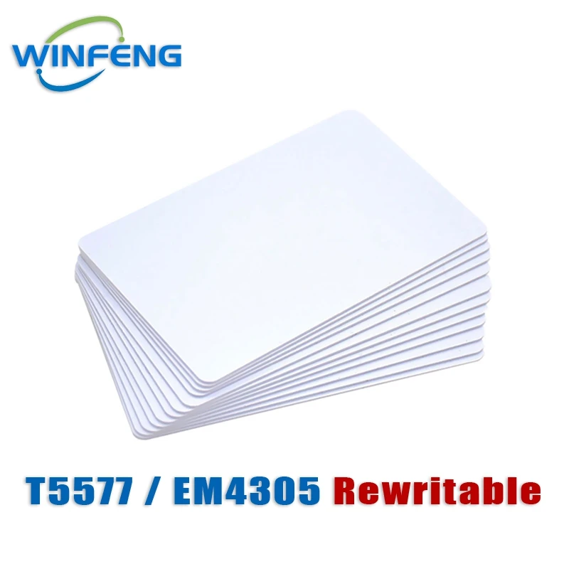 10Pcs/Lot T5577 Rewritable RFID Cards 125KHz EM4305 Proximity Chip Duplicate Card Keyfobs RFID Tags Clone Token Access