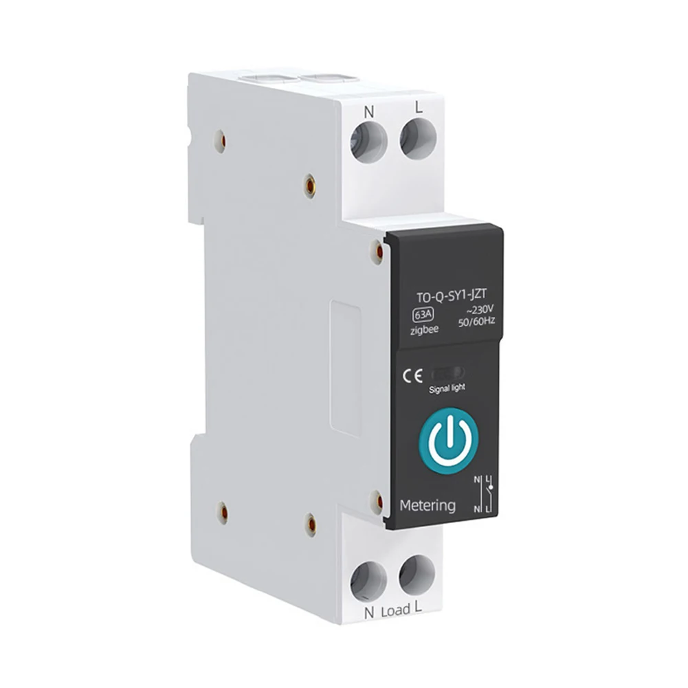 

For Zigbee Smart Circuit Breaker 1P 63A Din Rail Home Remote Control Switch For Electrical Equipment Tool Accessory In Stock