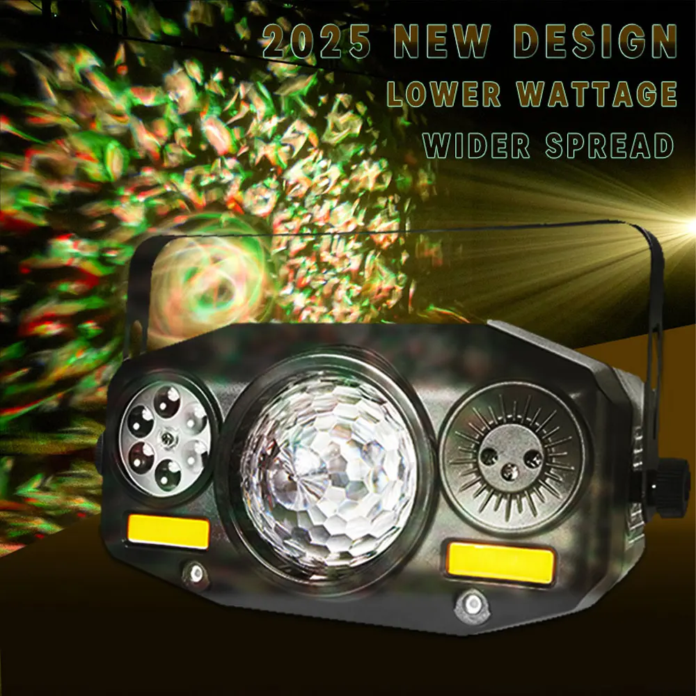 

2025 светодиодный диско-волшебный шар, водная волна, украшение в помещении, диджейский стробоскоп, большая крышка, красочные лазерные огни RG для дома, вечеринки, праздника