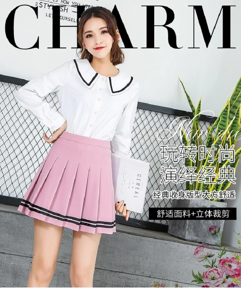 Preppy Girl Pleated Skirts Elastic Waist Summer Vintage Mini Skirts Korean Streetwear Spring Student Strips Designed Dance Skirt