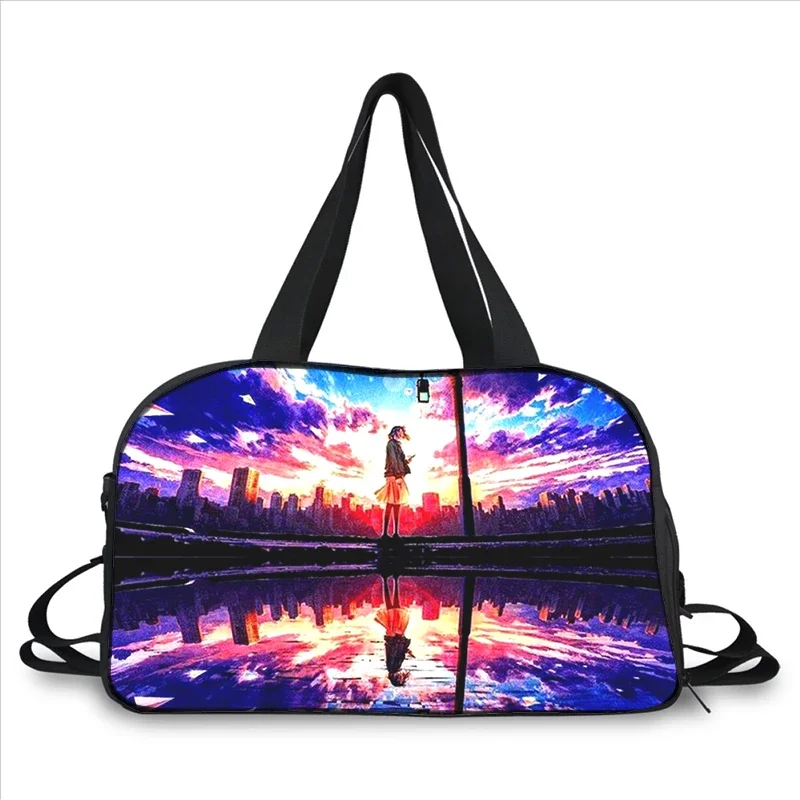 

Art Anime Landscape illustration 3D printing fashion trend portable large capacity multi-function messenger bag travel bag