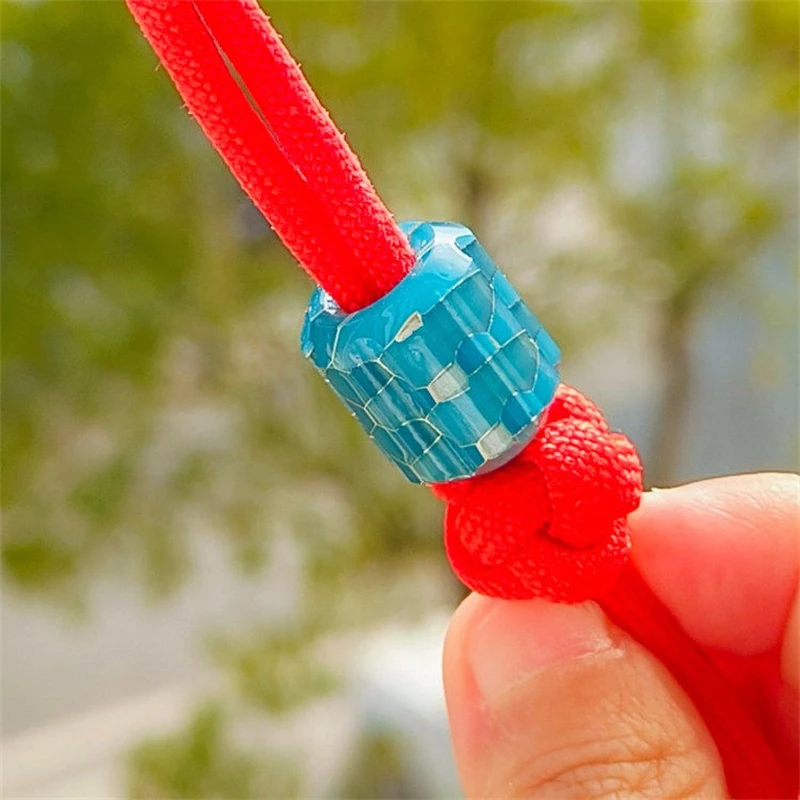 Cuchillo EDC luminoso con textura de panal azul – Colgante y llavero
