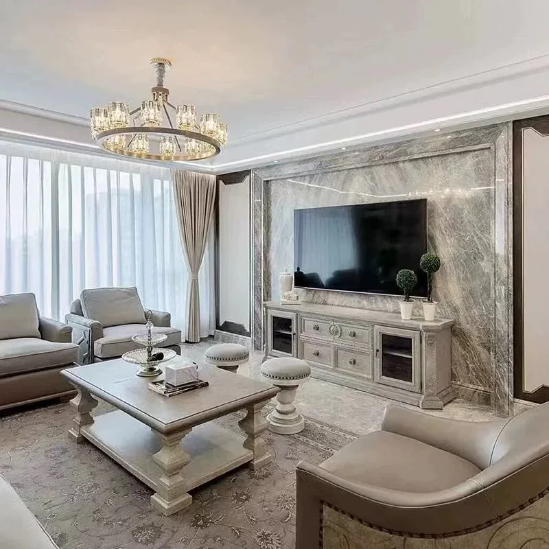 Architectural Renaissance TV Cabinet American Solid Wood Carving TV Cabinet European Living Room Retro Old Locker