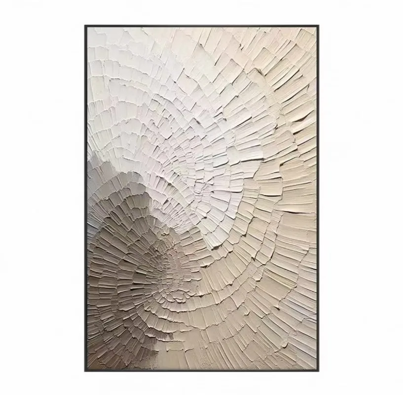 

【Popular】Modern Minimalist 3D Texture Still Life Wall Art Beige Ization Abstract Painting Extra Large Canvas Wall Hanging