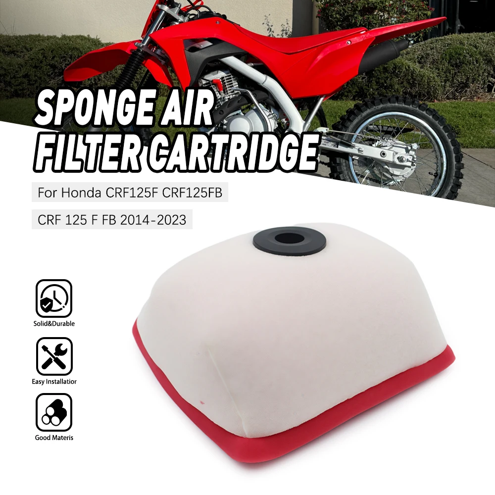 

Motorcycle Intake Dual Foam Air Filter Cleaner For Honda CRF125F CRF125FB 2014-2023 Engine Protection Replacement Parts