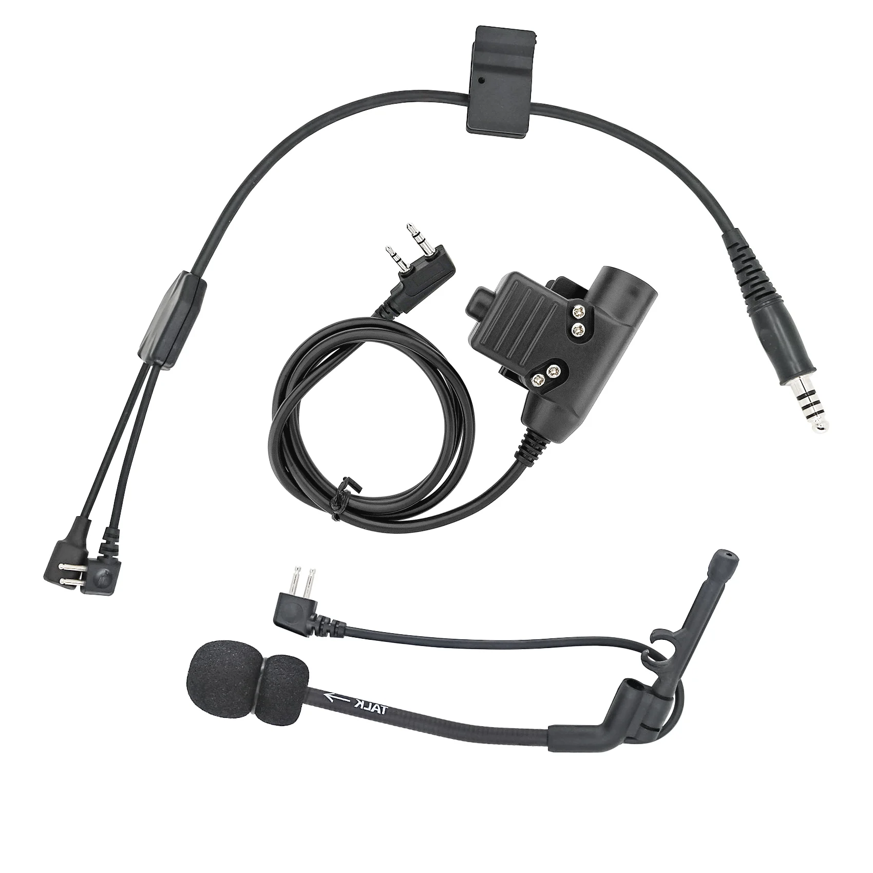 Hearangel Taktischer Headset-Adapter Comtac II Mikrofon Y-Line Kit für Ipsc Comtac Shooting Airsoft Headset & Taktisches U94 PTT