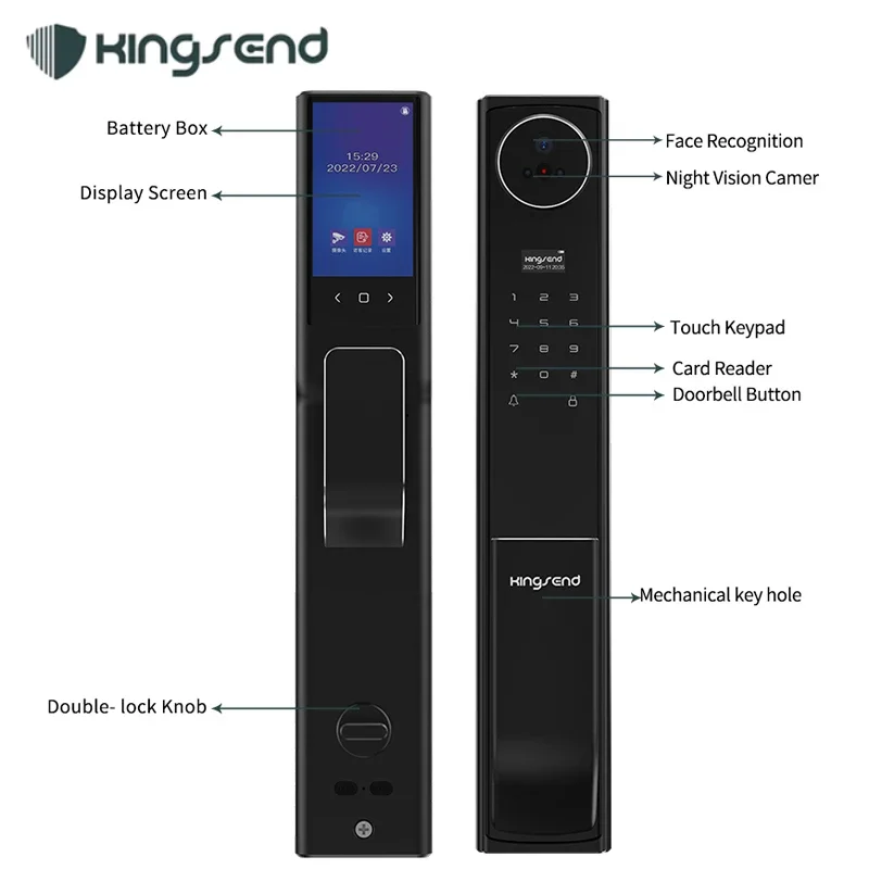 Hot Selling Smart WiFi Fingerprint Password Door Lock with Camera Voice Intercom Aluminum Door-for Home or Office
