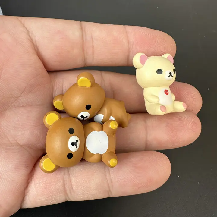 Japanese Rilakkumas Action Figures Anime Relaxed Bear Model Toys Mini Cartoon Doll Desktop Ornament Collectibles Toys Kids Gifts