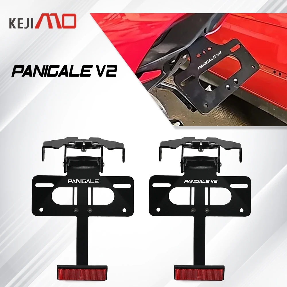 

For Ducati PANIGALE V2 V4 S R SP 2018 - 2025 Motorcycle License Plate Holder Rear Short Tail Stock Tailstock Frame Bracket Kit