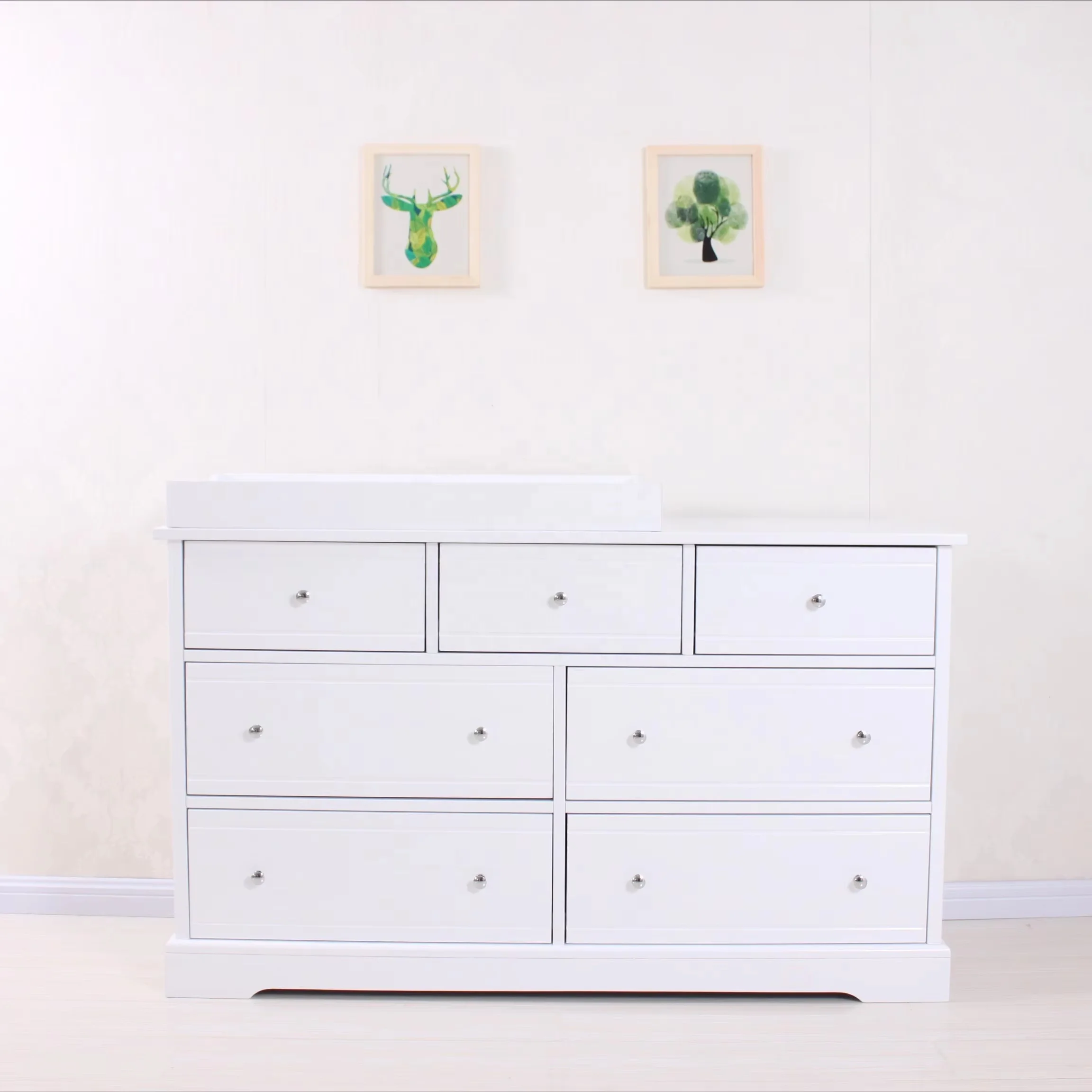 

Комод из массива дерева с 7 ящиками для детской комнаты, современный стиль, мебель для спальни с местом для хранения, для больниц и гостиных. Акция!