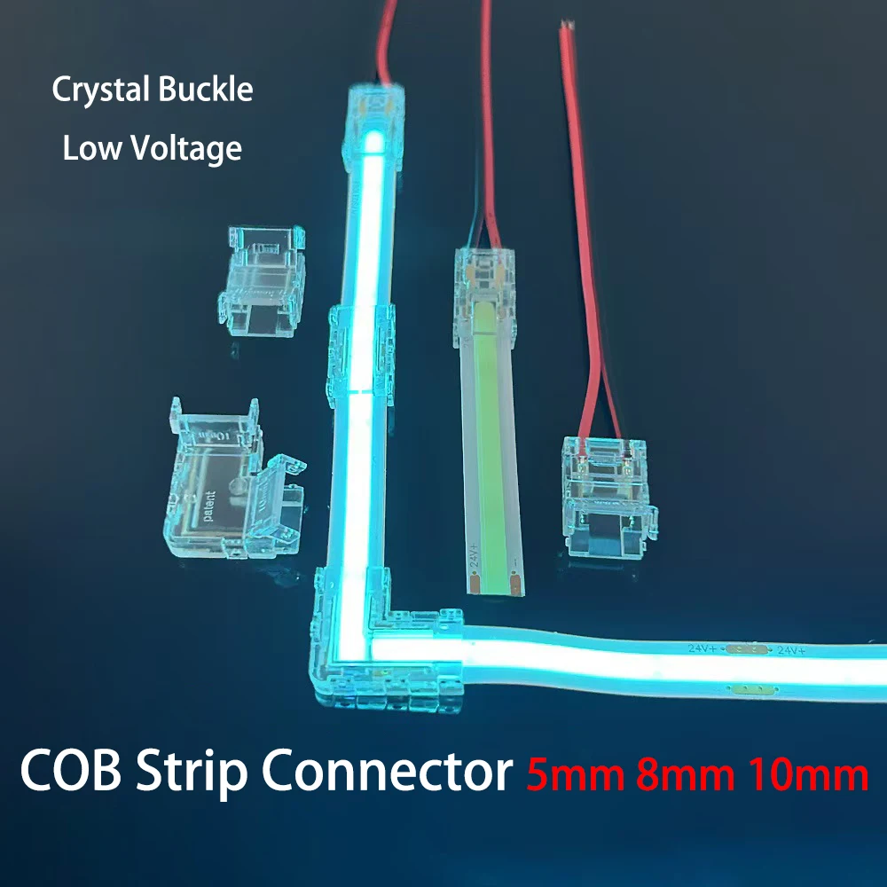 Crystal Buckle 5mm 8mm 10mm 2 pin 2 Wire Corner SMD Cob Led Strip Light Connector