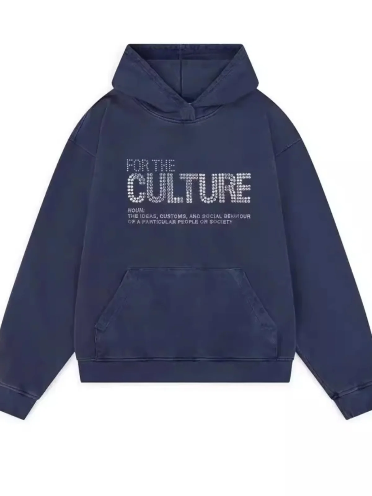 

Women's Hooded Sweatirt with ket And Hotfix Rhinestone Printed Streetwear Long Sve round Ne Loose Fit Spring 2025