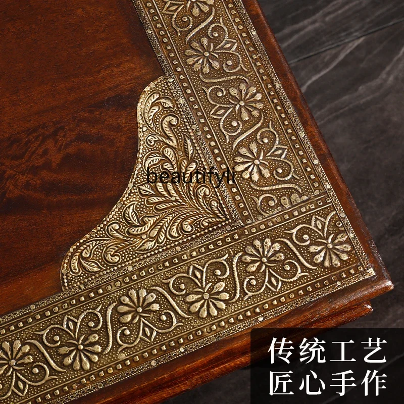 07India Paulownia Small Tea Table Tatami Tea Table Zen Retro Solid Wood Low Table