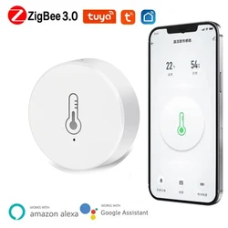 Tuya akıllı Zigbee sıcaklık ve nem sensörü kapalı termometre monitör Alexa Google ev otomasyonu ile çalışmak