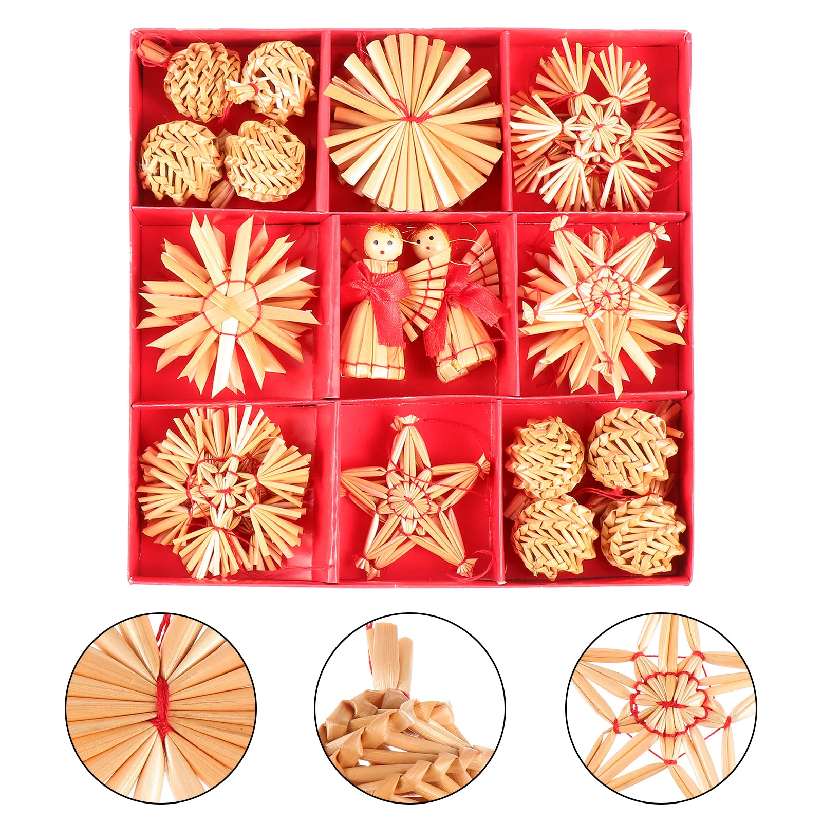 32 Pcs Pendant House Decoration Christmas Supplies Rural Reusable Ornaments Hanging Handmade DIY Crafts