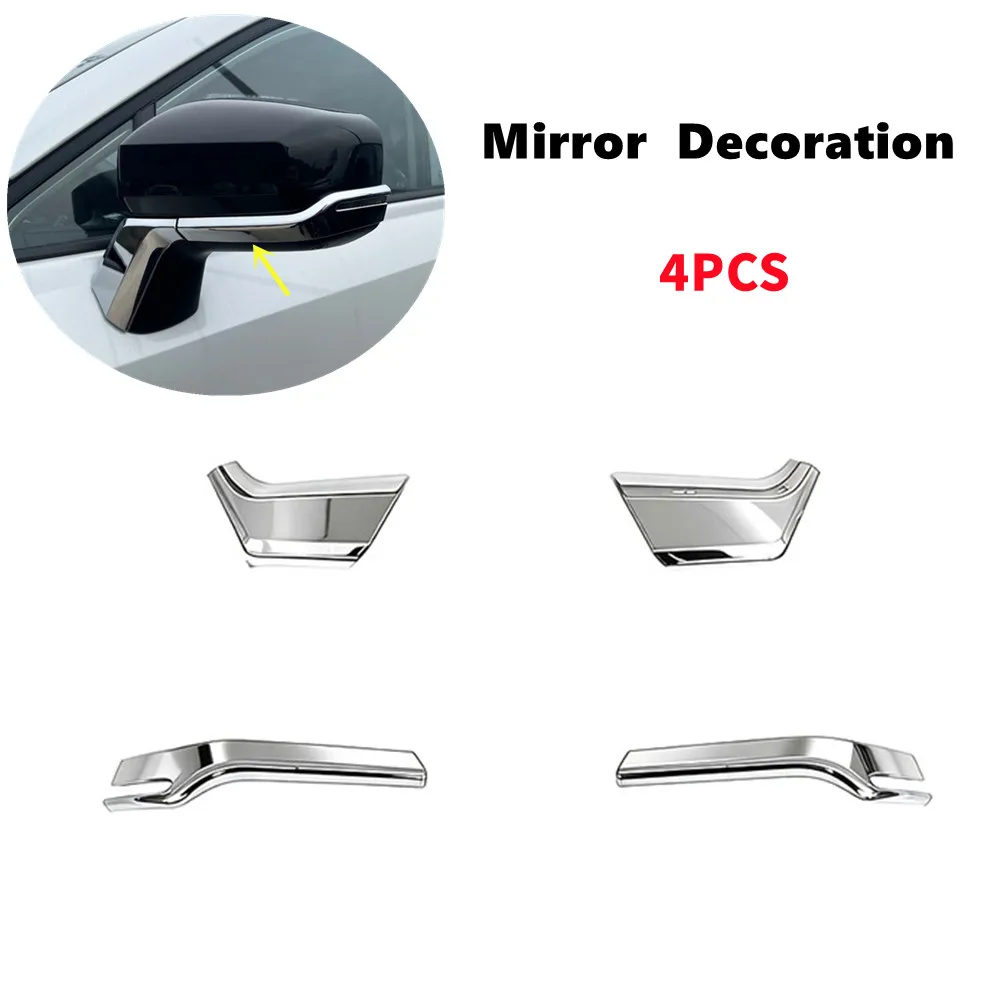 

4PCS ABS Chrome Car Rear View Wing Mirror Side Strip Molding Trim Cover Exterior Sticker Trim Decor For LHD Toyota RAV4 2026