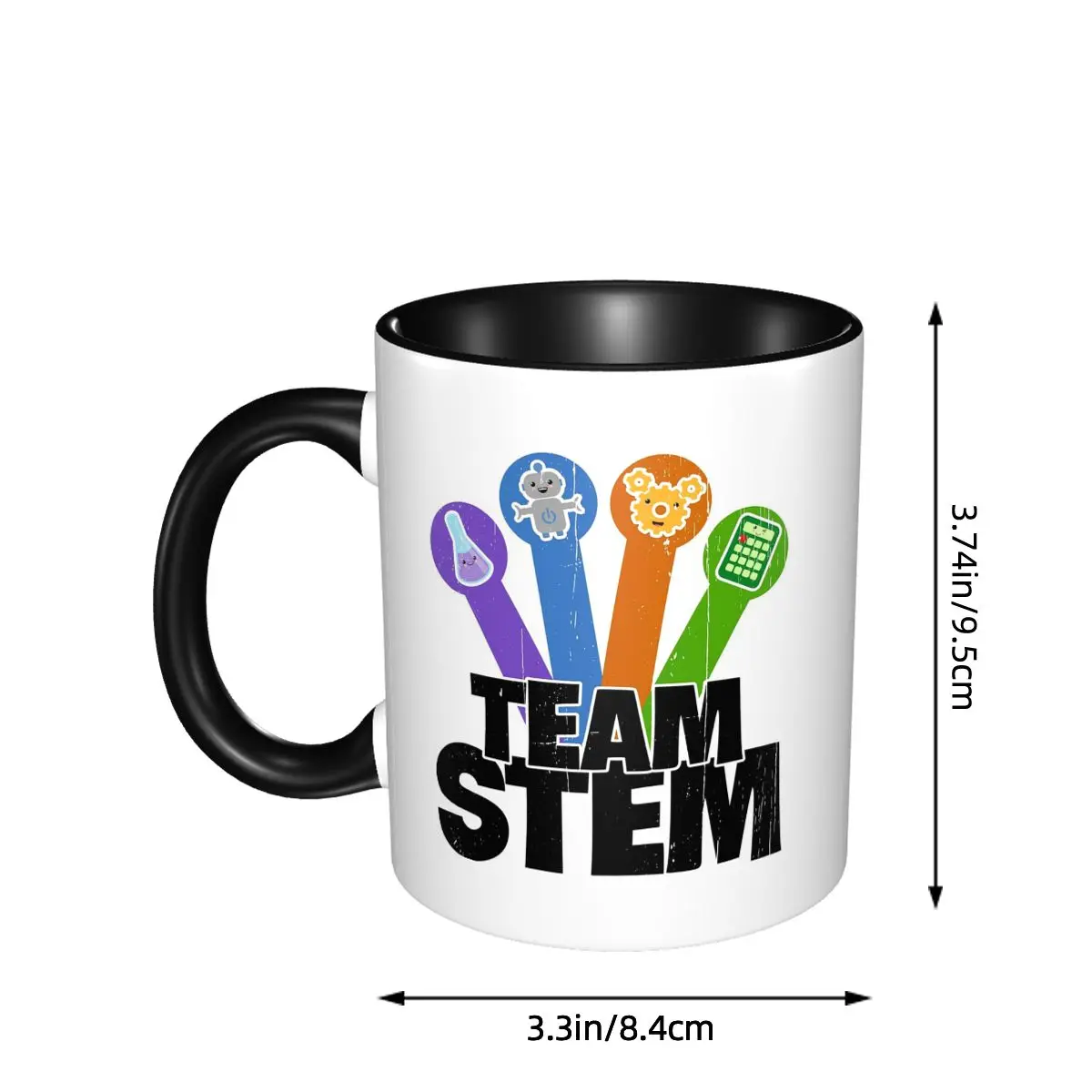 Team Stem Science Technology Engineering Math Icons Mug Funny Ceramic Coffee Cups Tea Mugs Milk Cup Drinkware Gift for Friends