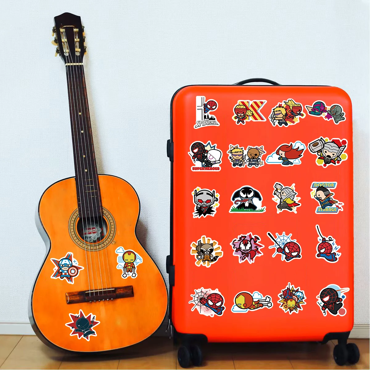 50PCS Cartoon Disney Q-version Avengers Aufkleber Motorrad Harajuku Personalisieren Telefon Fahrrad Karte Gepäck Telefon Aufkleber