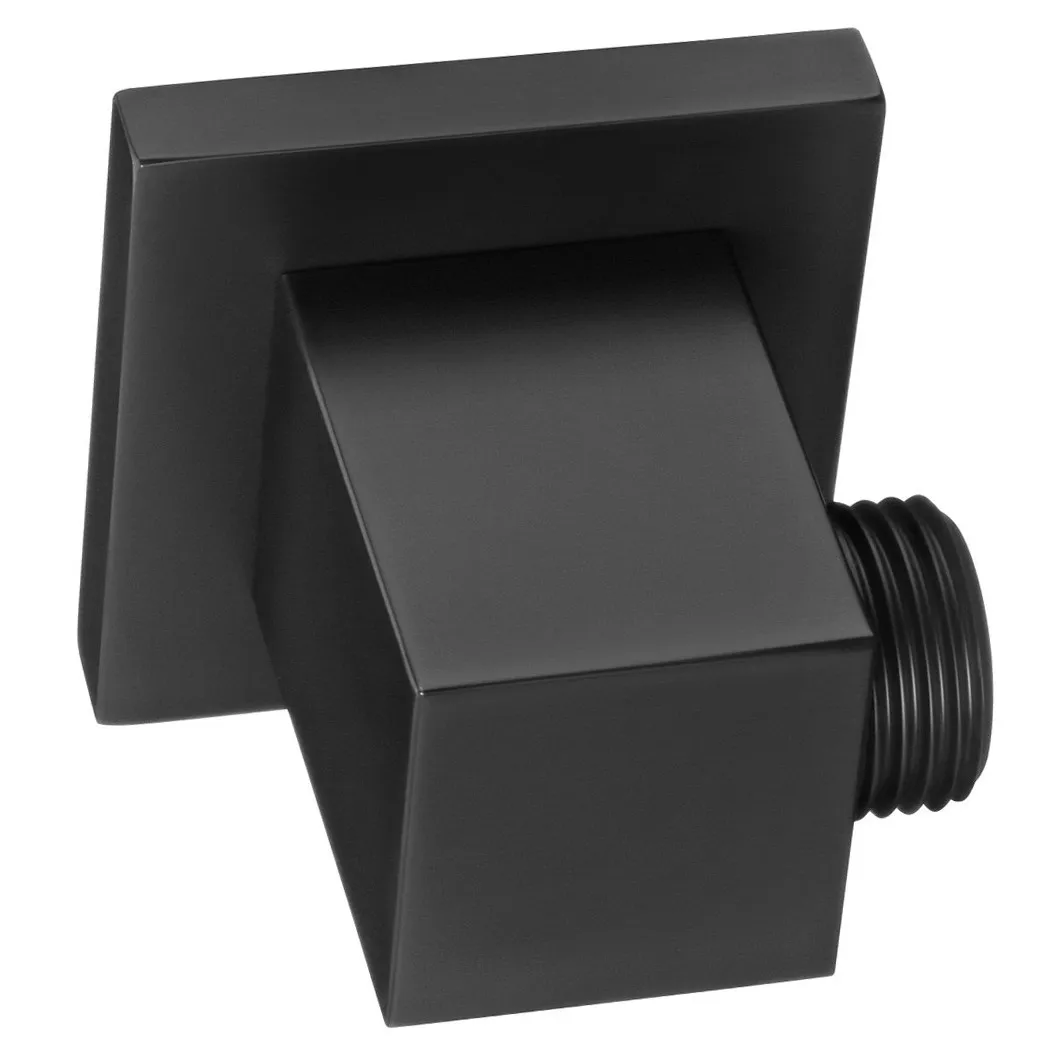 Brass Square Profile Elbow Connector for Shower Hose with G1/2 Internal Thread Suitable for Bathroom Wall Outlet Setups
