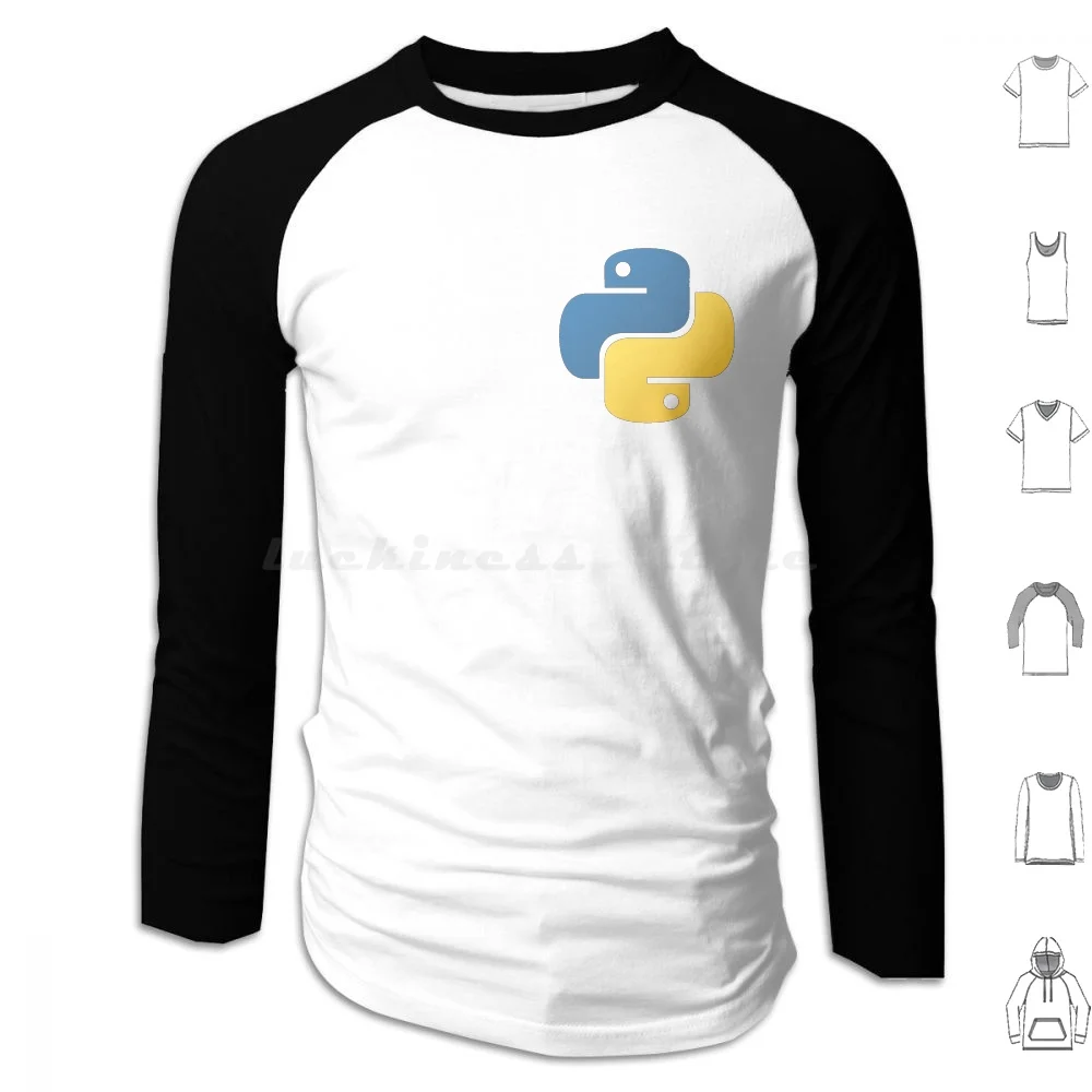 Python Hoodies Long Sleeve Developer Code Coder Programming Black White Programmer Hacker Hack App Mobile Blue Yellow