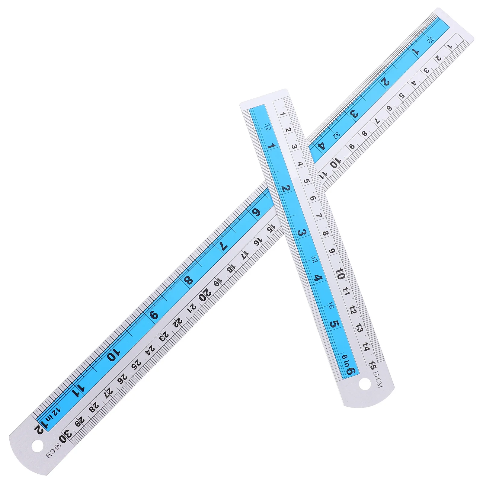 2Pcs Aluminum Alloy Ruler Set Metric Measuring Tools Metal Precision for Architects Engineers Drawing Office Measuring