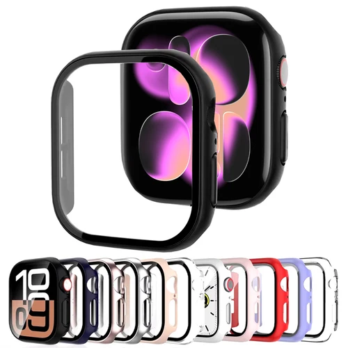 Vidrio Templado + Cubierta Para Apple Watch 10 11 9 8 7 46Mm