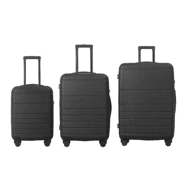

ABS Hardshell Luggage Set 3pcs Spinner with TSA Lock 20''24''28'' (Black)