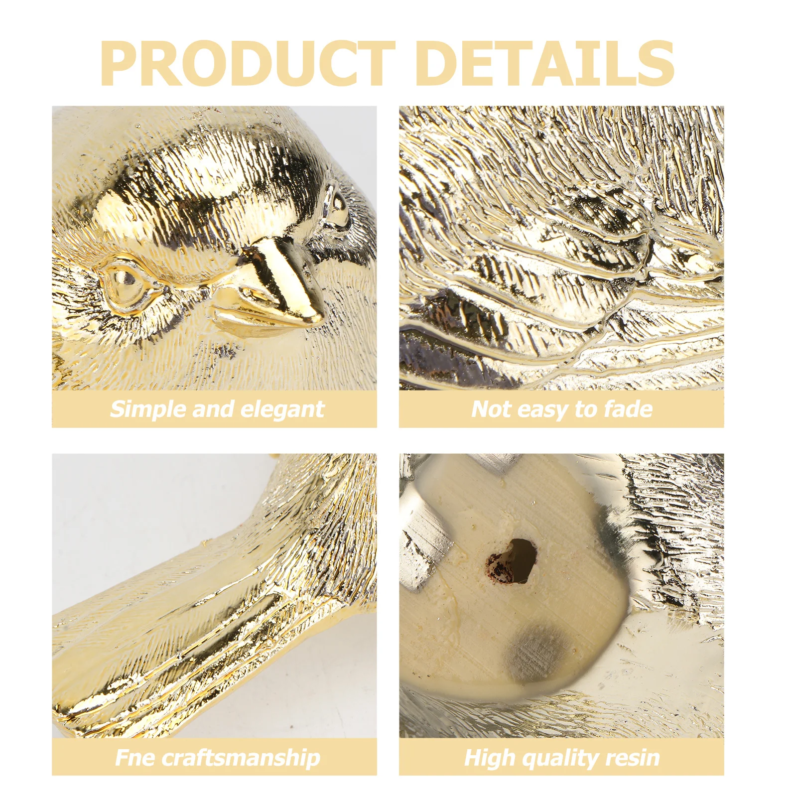 

2Pcs Resin Bird Figurines Simple Desktop Ornament Home Decoration Resin Crafts Bird Statue Ornament Home Decoration