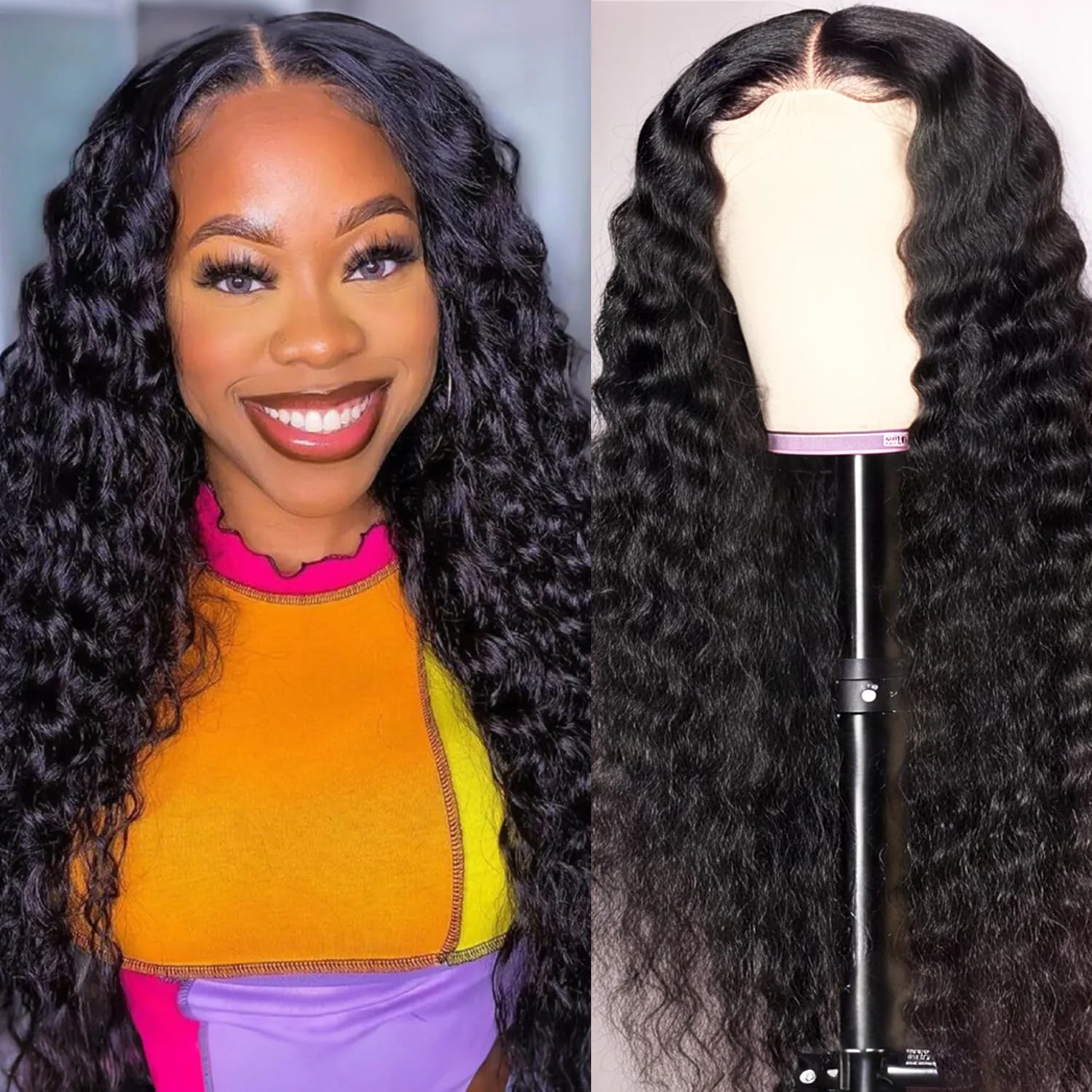 40 Inch Lace Front Curly Wigs Human Hair Water Wave 13x6 Hd Lace Frontal Wig Human Hair Deep Wave 13x4 Lace Front Wig for Women
