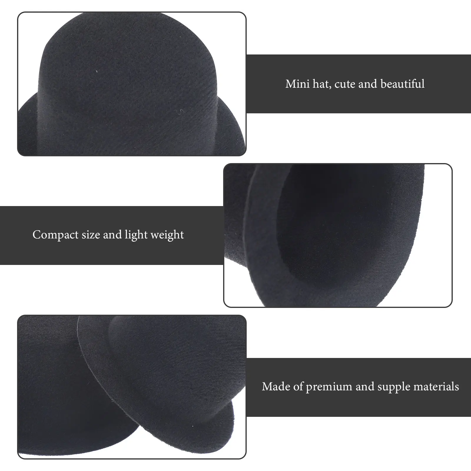 2 قطعة القبعات العلوية المصغرة في مادة ممتازة قبعات صغيرة لطيفة لديكور بيت الدمى المشاريع الحرفية Kawaii هدايا فريدة من نوعها