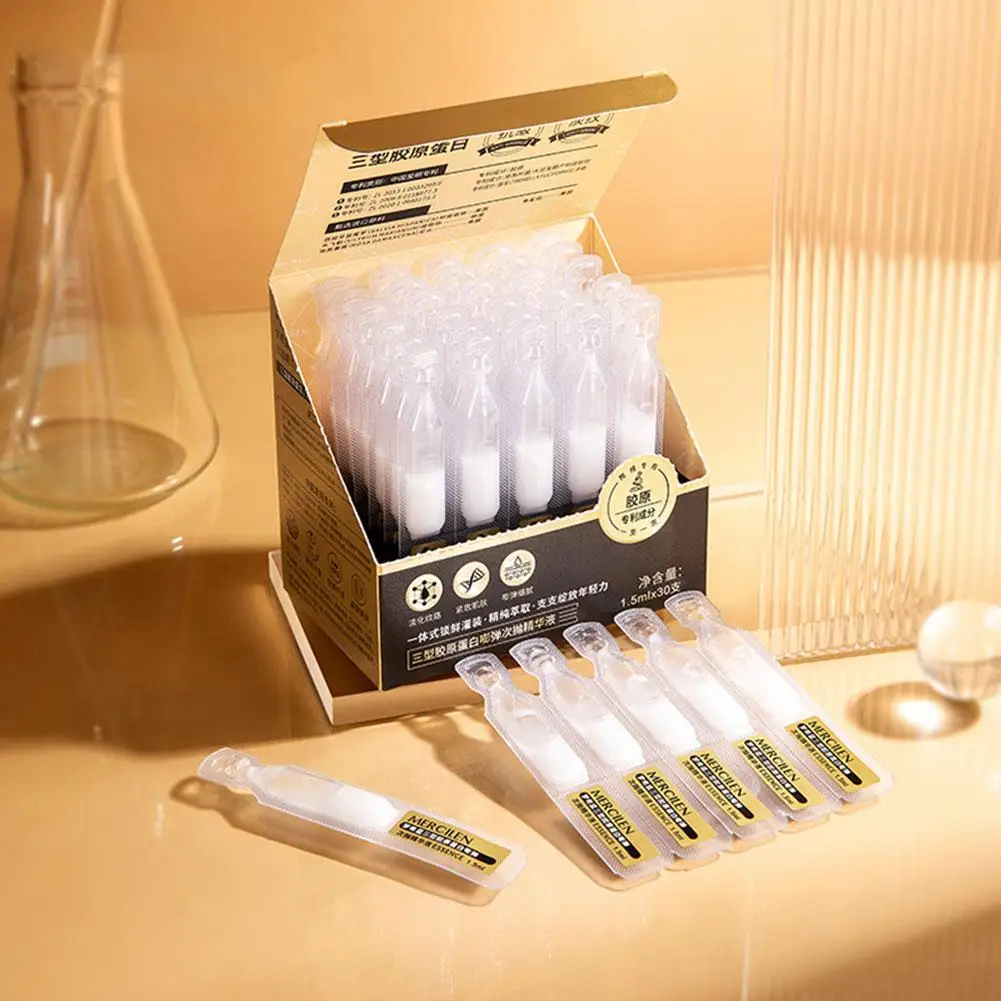 Set de 30 Esencias de Colágeno de 1.5ml para Hidratar, Reafirmar la Piel y Mejorar la Elasticidad, Reduce Líneas de Expresión y Reafirma la Piel