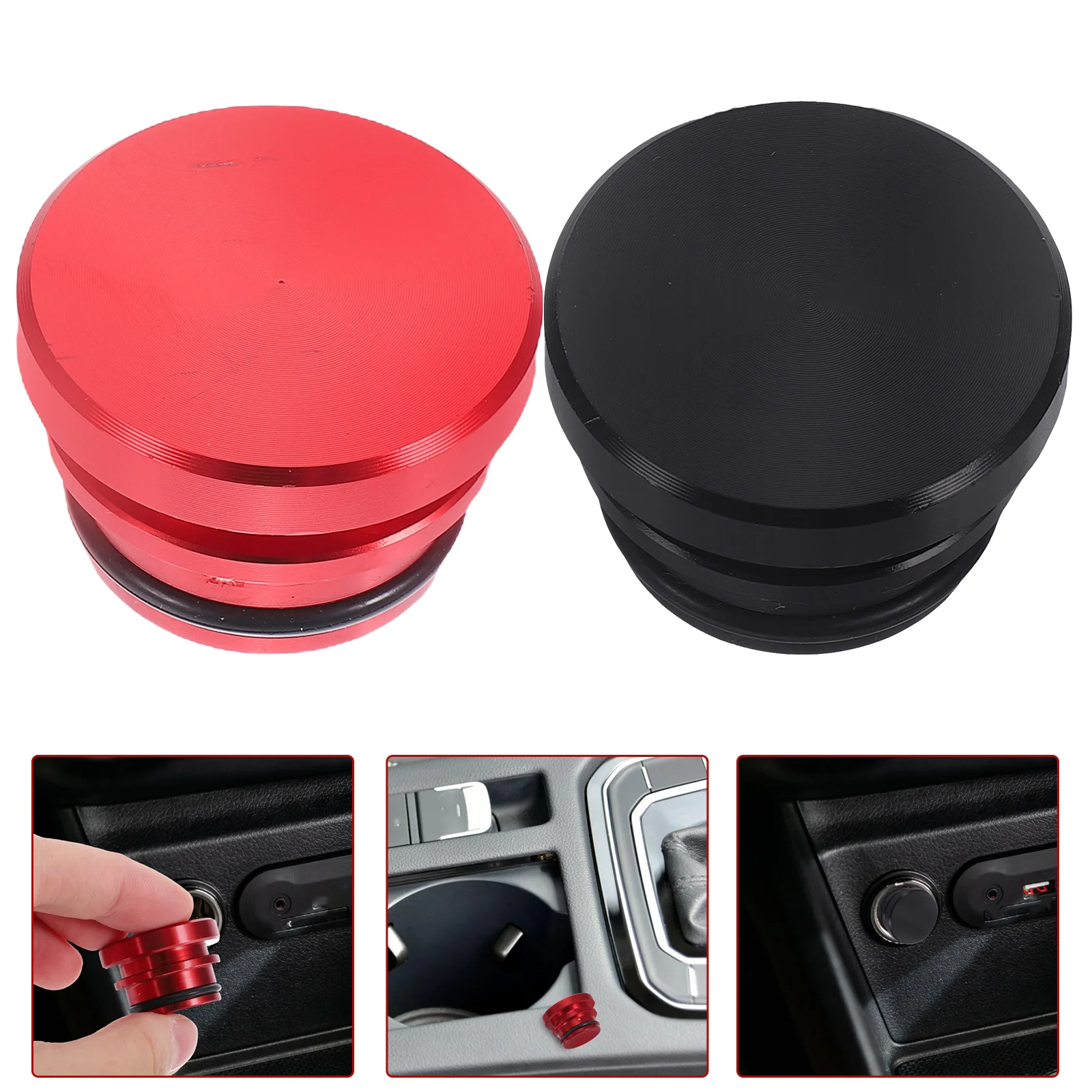 

2 Pcs Car Cigarette Lighter Dust Plug Automotive Supplies Accessories Cover Replacement Aluminum Alloy Cap for