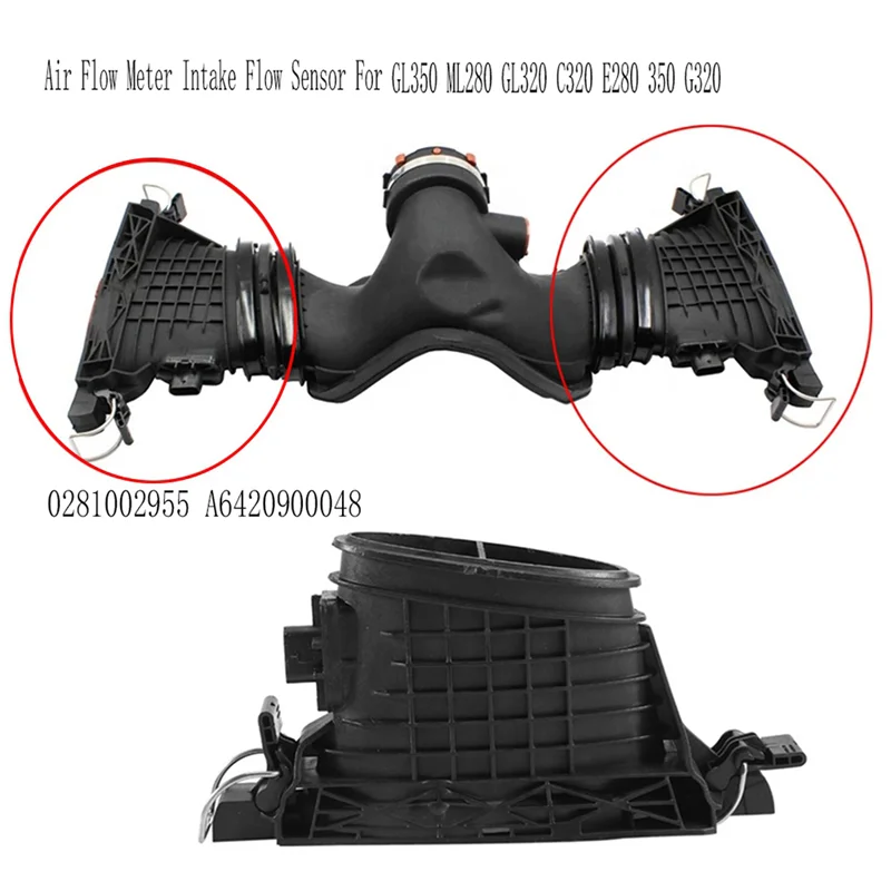 L + R รถ Air Flow Meter และ Intake Flow Sensor สําหรับ Mercedes Benz GL350 ML280 GL320 C320 E280 350 G320 0281002955 A6420900048