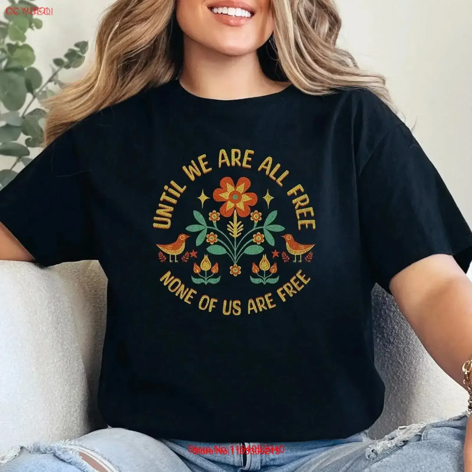 T-shirt « Jusqu'à ce que nous soyons tous libres, nous ne sommes que nous tous » - Justice sociale, idéal pour les activistes, égalité, droits humains, idée inspirante, vintage