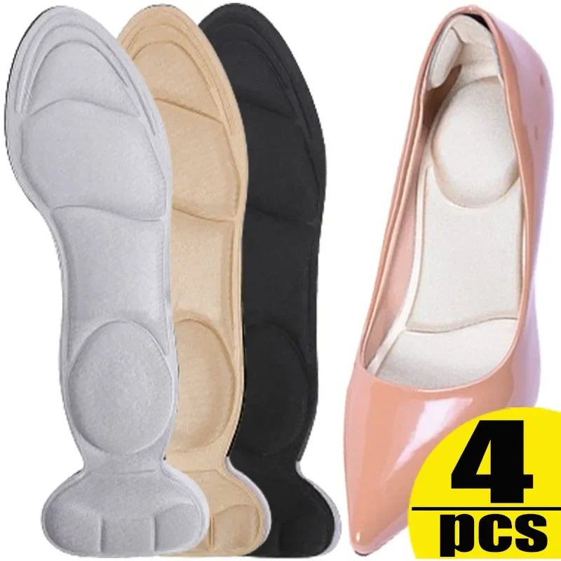 

4/2pcs High-heel Shoes Insoles for Women Memory Foam Insoles Anti-slip Cutable Insole Comfort Breathable Foot Care Massage Pads