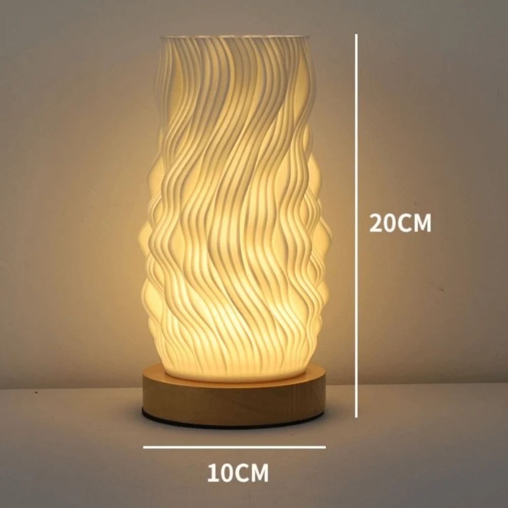 Atmosphere Lamp LED Desk Lamp USB Wired Control Tri Color Night Light Pleated Design 3 Levels Dimmable Reading Lamp Bedroom