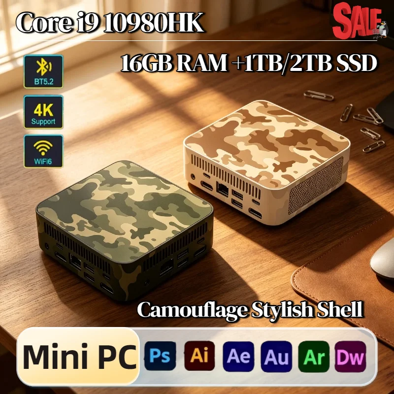

Intel Core i9 10980HK Mini PC Pro 16GB RAM 1TB 2TB SSD WiFi6 BT5.2 4K HD Gaming Office Study Desktop Computer Max Unit