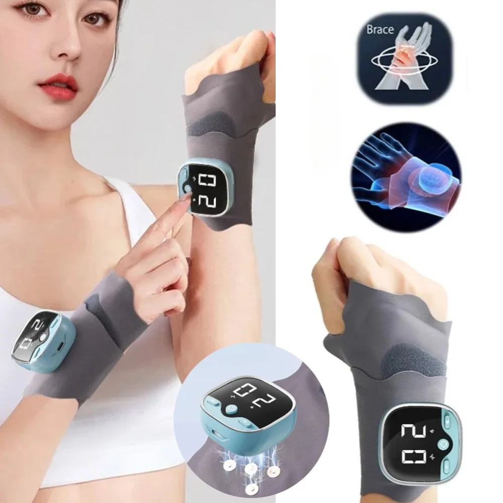 

Электрический нагревательный массажер для запястья, вибрация, массажер для снятия теносиновита при запястном туннеле, облегчение усталости, перезаряжаемый браслет