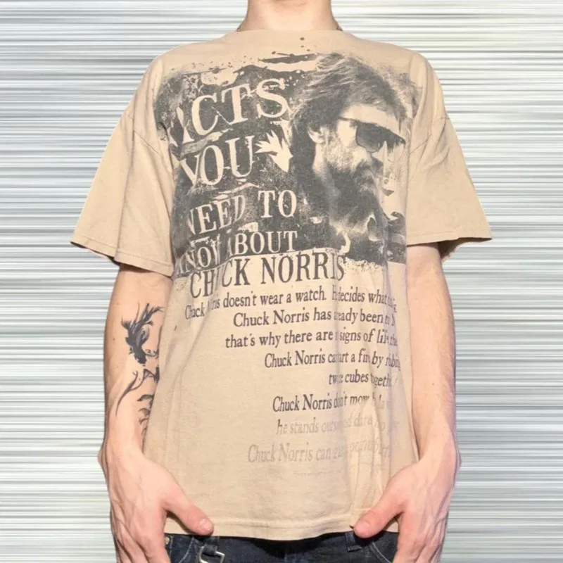 HKSH Spring Summer New Men Tide Punk Vintage Distressed American High Street Fashion Short Sleeved T-shirt Chic Ins Tees HK23223