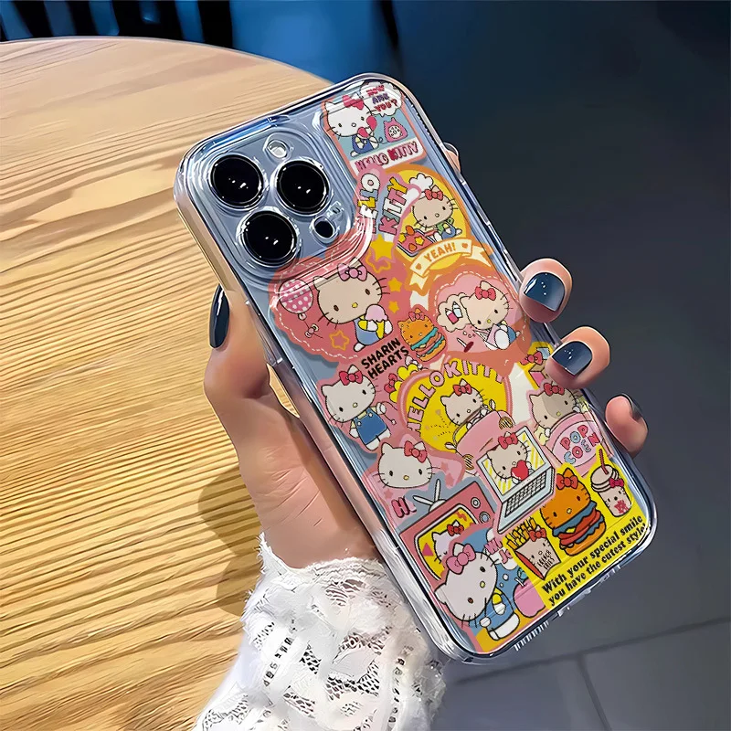 Sanrio Hello Kitty Gramophone Record Cartoon Phone Case For Redmi Note 13 12 11 10 SE 11E 11T 11S 10S 10T Pro Plus 5G Cute Cases